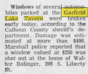 Garfield Lake Tavern - June 1972 Vandalism